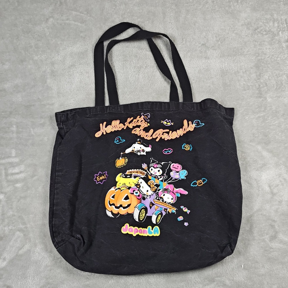 JapanLA Hello Kitty Tote Bag  Black And Friends Halloween Graphic Canvas Kawaii